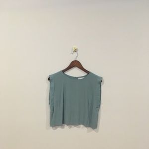 Blue silk Grana tank top